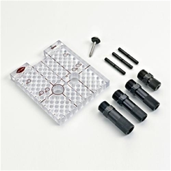 Lamello Rasto Basic Set, im Karton inkl. Zubehör Lieferumfang: Rasto Lochplatte, Positionierbolzen, Befestigungsschraube 4x Rasto Bohrbuchsen Ø 5, Ø 8, Ø 10, Ø 12mm Nr. 126005