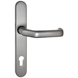 Trendline Innentürdrücker auf Langschild, PZ 92/8mm F9 Edelstahl-Look Bohrmaß 210mm M5