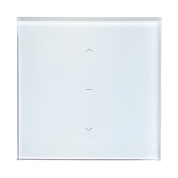 KN Glas-Wandsender Mercato Plano 1-433, 433MHz/2-Funk, Touch-Bedienung, Glasfront weiß, 1-Kanal, mit Befestigungsschale