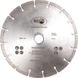 BEPo Diamanttrennscheibe 230 mm für Mauerwerk, Beton, Stein, Fliesen, Putz für BEPo FFS 230 Nr. 1230/053