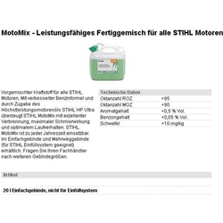 Stihl Motomix 1Liter Vorgemischter Kraftstoff Stihlmix Stihlbenzin 2T  Benzin