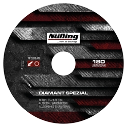 Nüßing Diamant-Trennscheibe Ø 180mm, Bohrung 22/23mm, Maße 2,8x70mm, geschlossener Rand, universeller Einsatz, Lamello-Spezial, passend für Lamello Tanga Delta (Beton, Ziegel, Klinker, mittelhart, allg. Baumaterial) Nr. 6514501