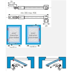 AXA Tele-Fensterfeststeller 30 Innen weiß, L = 331-456mm für FFB bis 600mm Nr. 2826-00-54/E