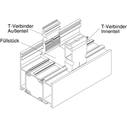 Foppe T-Verbinder für Heroal Kaltserie, nagelbar, n/KKT passend für Profile 6324, 6334, 6344, 6354 Nr. 126782400