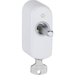 Hoppe Fenstergriff-Rosette SecuSelect AUS950S 100NM Secu100 + Secustik 37mm Stift, F9016 Verkehrsweiss abschließbar Nr. 11677831