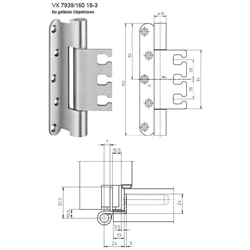 Simonswerk OT-Band VARIANT® VX 7939/160 18-3 edelstahl matt gebürstet, DIN-Richtung: Links-Rechts, Rollen Ø 18mm, Rollenlänge: 160mm, 160kg Nr. 500000834 / 5 051875 0 04007
