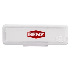 Namenschild mit Abdeckung (01-206) für Einlage 60x15x0,5mm Ausstanzung 61x18mm Außenmaß 65x22mm (für bewegliche Einwurfklappe bis Bj. 1992) Nr. 97982033