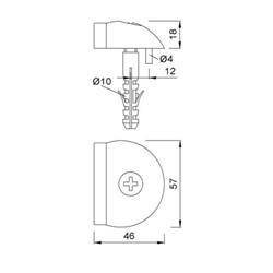 KWS Türpuffer 2001 Edelstahl matt gebürstet 8x50mm mit Dübel und Schraube Nr. 200182