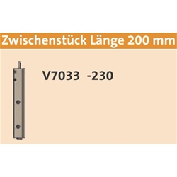 KFV Zwischenstück V7033-230/V3L 200x14x30x8mm RAL9007 Links für 2-flügelige Holz-Türen (Stulp) mit 15mm Achsmaß Nr. 3472054