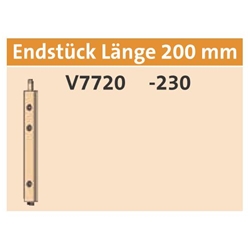 KFV Endstück V7720-230 200x14x30x8mm RAL9007 Rechts für 2-flügelige Holz-Türen (Stulp) mit 15mm Achsmaß Nr. 3451009