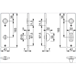 Hoppe Bad/WC-Kurzschild 202KP/SK/OL F2 Alu Neusilber, duranorm® Nr. 6165641