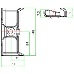 Maco Schließteil Falztiefe 24mm Silber, Schrägverschraubung 13mm Versatz Nr. 34934