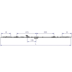 Maco Getriebe variabel Gr.5 DM15 mit 2 i.S. FFH 1801-2350mm Silber Nr. 55951