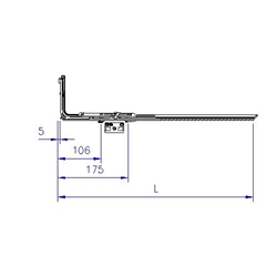 Maco Kippverschluß waagerecht Gr.1 mit 1 i.S. für Rund- und Schrägfenster FFB 450-620mm mit Hebekeil Silber Nr. 500016