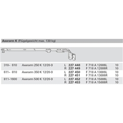 Roto Axerarm K 12/20-9 Gr. 500 DIN Links F718A15006L (MG:11) 227452