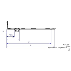 Maco Kippverschluß waagerecht 628 mit 2 i.S. FFH/FFB 1301-1500mm Silber Nr. 52769