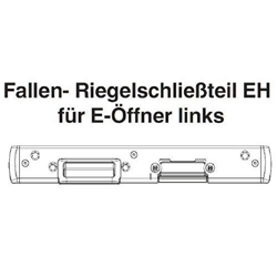 Maco Fallen- und Riegelschließteil EH für E-Öffner, 1mm Anpressdruck silber, Links für Kunststoff U-6/32/9 für Aluplast Nr. 209100