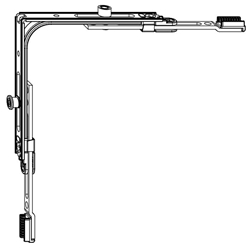 Maco Eckumlenkung MM mit 1 i.S. und 1 Kontaktgeber FFB 320-1650mm Silber Nr. 206190