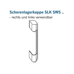 Winkhaus DK-Abdeckkappe, für Scherenlager, SWS, Kunststoff zum Aufclipsen, DIN Links-Rechts, weiß (MG:A1) 1505297