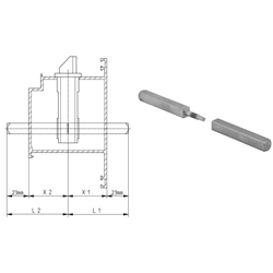 Wilka geteilter Stift 4916 Maß X1 38-42mm Länge=65/65mm Nr. 4916.000071
