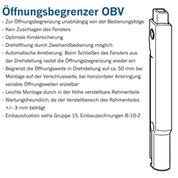 Winkhaus DK-Öffnungsbegrenzer OBV, Stahl weiß (MG:E1) 4929276 (Btl.: 1 / KLT: 100 / Pal.: 2400)