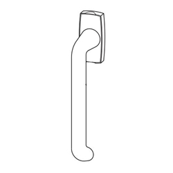 Winkhaus PSK-Griff, Standard, o. Lochung, VK7, Aluminium LM.RG, weiß pulverbeschichtet mit Stütznocken, Nocken Ø 10mm, verdeckt verschraubt (MG:D1) 1468449