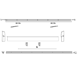 Profilsatz Stock und Flügel SKB-S/SE/Z Gr.2 L=2230mm FFB 901-1050mm silber Nr. 466053
