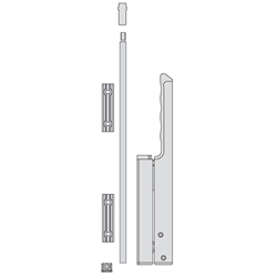 Hautau Handhebel FL 190 einzeln HUB 58mm RAL9016 weiß, schwenkbar (PG:205) 168953
