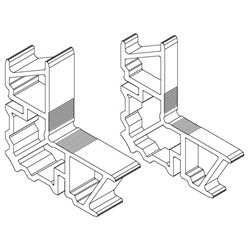 Foppe Alu-Eckverbinder-, Set für Heroal System W72 (Klebetechnik) nur pressbar zu Heroal-Nr. 1553900, Set: 1 x A-Teil (Innen) und 1 x B-Teil (Außen) Nr. 1161553900S