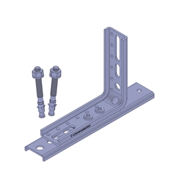 Knelsen BAP-Schwerlastkonsole, BAP-SLK-200 U110x125, mit Winkeltyp U, für bodentiefe Elemente, Belastung bis 123 Kg, Auskragung 70mm Nr. K-405210