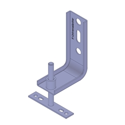 Knelsen Fenstermontagewinkel, FMW-LL-65x95x1,5mm, für die Fenstermontage vor der Fassade, mit Loslager für die temperaturbedingte Ausdehnung des Fensterrahmens nach oben Nr. K-405032
