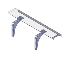 Knelsen Thermo-Alufensterbankhalter T-AFBH34-begehbar 200-250, Auflageprofil 130mm, 34mm Aufnahme, Ausladung 200-250mm, mit thermischer Trennung Nr. K-405312