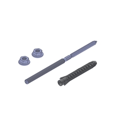 Knelsen Ankerbefestigung bei gedämmter Laibung, bestehend aus: 1 Stockschraube M8x160, 2 Flanschmuttern, 1 Dübel Nr. K-M8X160