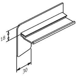 Gutmann Bordstück, Klinker, 210mm, DIN Rechts B 404 AL, ALU naturton eloxiert zum Aufstecken Alu EV1 eloxiert (VE= 25 Stück)