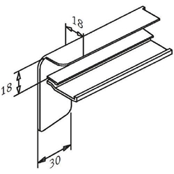 Gutmann Bordstück, Putz, 225mm, DIN Links B 406 AL, ALU dunkelbronze eloxiert zum Aufstecken, 18mm Putzkante (VE= 25 Stück)