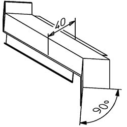 Gutmann Inneneckverbinder, 150mm, 90 °, VHG 40 IE, 40, aluminium, dunkelbronze, E6/G216, eloxiert
