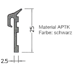Gutmann Fensterbankdichtung, UD 40-25, L100m, schwarz zum Aufschieben, selbstklebend, APTK/EPV H 27, 4mm (VE= 100 Meter)