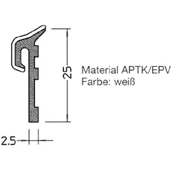 Gutmann Fensterbankdichtung, UD 40-25, L100m, weiß zum Aufschieben, selbstklebend, APTK/EPV H 27, 4mm (VE= 100 Meter)