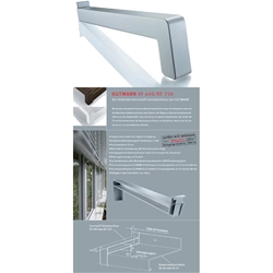 Gutmann Gleitabschluss, Putz, 260mm, DIN Links KF 400, KF, RAL9016 Abkantung 40mm, weiß RAL9016 , 22mm Putzkante, 3mm Dehnungsausgleich (VE= 25 Stück)