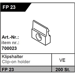 Gutmann Klipshalter FP 23 transparent 1VE = 200 Stück EAN 4021036529637
