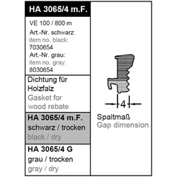 Gutmann Dichtung HA 3065/4 schwarz 1VE = 100 Meter EAN 4021036688693