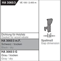 Gutmann Dichtung HA 3065/3 schwarz 1VE = 100 Meter EAN 4021036755173