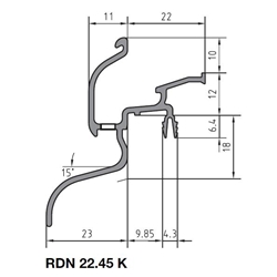 Regenschutzschiene RDN 22.45 K BC0 EV1 (601) Nr. 211032 601 03