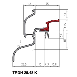 Thermo-Regenschutzschiene TRDN 25.48 K RAL 9016 weiß (931) Nr. 20028078 (260075 931 03)