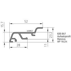 Aluminium Abdeckprofil AP 16.24 BC0 Nr. 20030296 (630857 601 01)