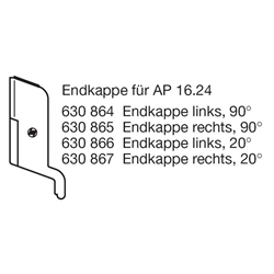 Endkappe für AP 16.24 schwarz Rechts 20 Grad Nr. 56010556 (630867 645 01)