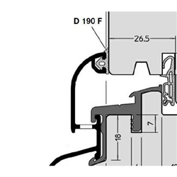 Gutmann Fenster Dichtung, D 190 F, schwarz zum Einklemmen, mit Überdehnfaden, EPDM (VE= 120 Meter)