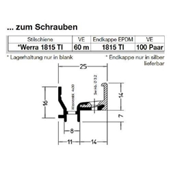 Gutmann Fenster Regenschutzschiene, 6000mm, Aluminium Werra 1815-TI, blank thermisch getrennt, Falzmaß 22mm (VE= 60 Meter)