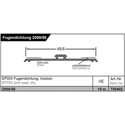 Gutmann Fugendichtung 2000/50 schwarz (Karton a 10 Meter) EAN 4021036686989