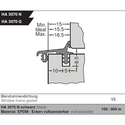 Gutmann Dichtung Blendrahmen, HA 3070 N schwarz EAN 4021036832874
